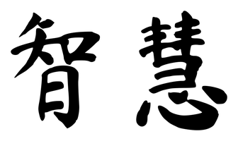 Chinese tattoo design: 智慧 (Wisdom) in brush style, simplified Chinese