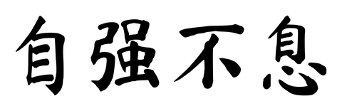Chinese tattoo design: 自强不息 (Resilience) in brush style, simplified Chinese