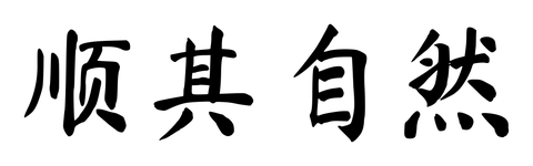 Chinese tattoo design: 顺其自然 (Let it be) in brush style, simplified Chinese