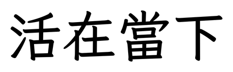 Chinese tattoo design: 活在當下 (Live in the moment) in kai calligraphy, traditional Chinese